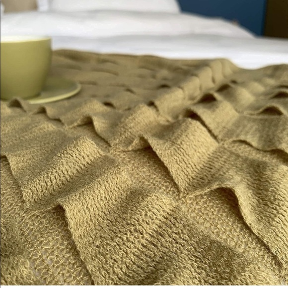 Dissa Textured Knitted Throw Blanket Solid Color Super Soft Decorative 60”x80” - Picture 3 of 8